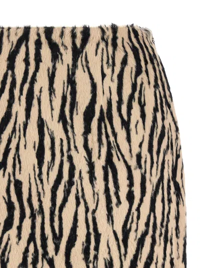 Rotate Birger Christensen Rotate Animal Print Textured Skirt With Form-fitting Design In Multi