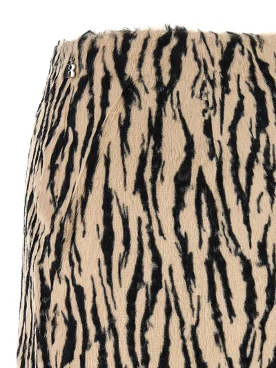 Rotate Birger Christensen Rotate Animal Print Textured Skirt With Form-fitting Design In Multi