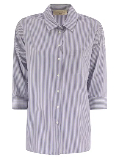 Weekend Max Mara Cotton Stripe Oxford Shirt In Blue