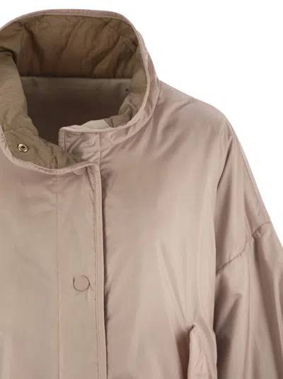 Weekend Max Mara Ronco Reversible Jacket In Drip Proof Canvas In White