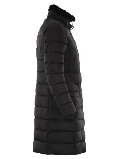 Moo Rer Vetiver S3 Long Down Jacket In Black