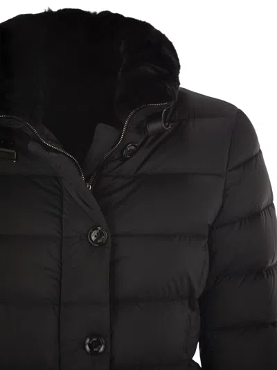 Moo Rer Vetiver S3 Long Down Jacket In Black