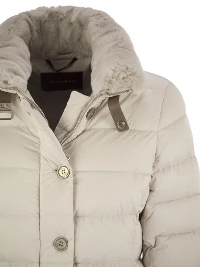Moo Rer Vetiver S3 Long Down Jacket In White