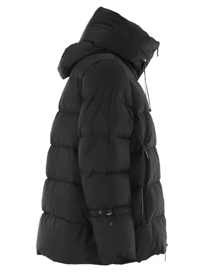 Moo Rer Gadia Stp Hooded Down Jacket In Black