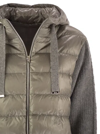 Herno Resort Down Jacket In Ultralight Nylon And Mesh In Gray