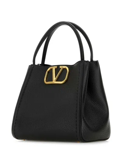 Valentino All Time Medium Textured-leather Shoulder Bag In Black