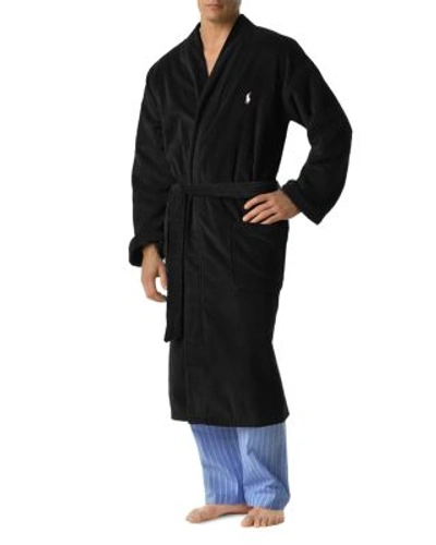 Polo Ralph Lauren Polar Fleece Plush Robe In Black