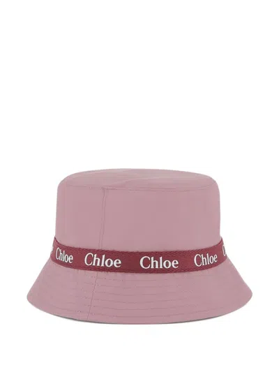 Chloé Logo-band Bucket Hat In Pink