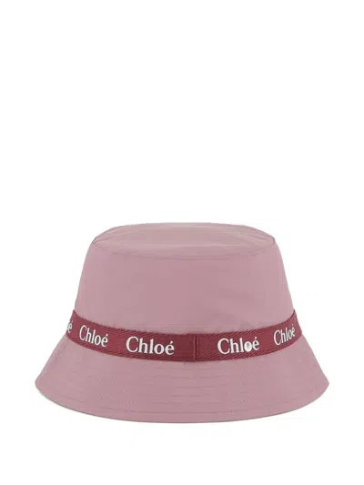 Chloé Logo-band Bucket Hat In Pink