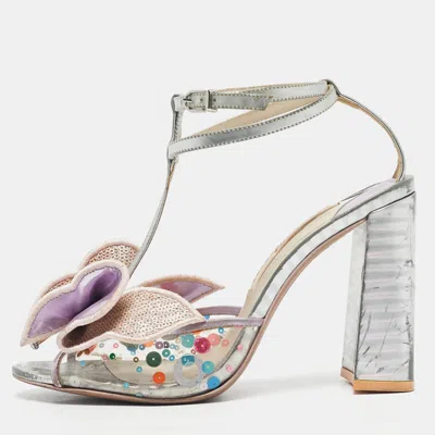 Pre-owned Sophia Webster Multicolor Leather And Pvc Crystal Embellished Lana Ankle Strap Sandals Size 40