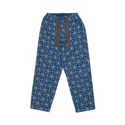Pre-owned Kapital Denim Folk Dojo With Knee Easy Baggy Pants 'midtone' | Blue | Men's Size 3