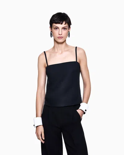 Giorgio Armani Pockets Techno Scuba Bustier Top In Black