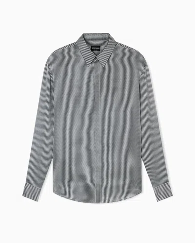 Giorgio Armani Brunello Cucinelli Tailored Blazer In Twill Fabric In Gray