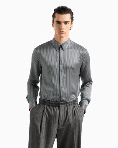 Giorgio Armani Brunello Cucinelli Tailored Blazer In Twill Fabric In Gray