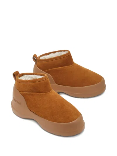 Moon Boot Luna Low Suede Leather Ankle In Brown