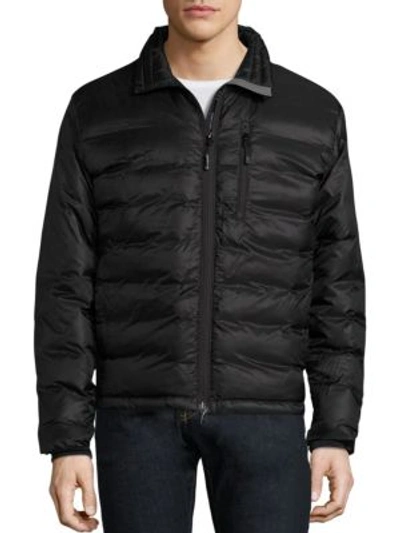 Shop Canada Goose Lodge Down Jacket In Black Graphite