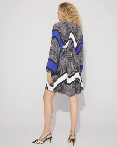 White House Black Market Long-sleeve Pleated Belted Dress