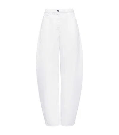 Alaïa Low-rise Rounded Jeans In White Denim In White