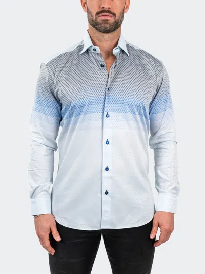 Maceoo Fibonacci Jacqdegrade Blue Contemporary Fit Button-up Shirt In Multi