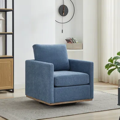 Streamdale Furniture Streamdale 30.7" Swivel Accent Chair - Blue