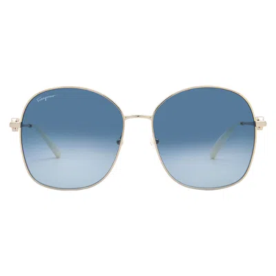 Ferragamo Blue Gradient Butterfly Ladies Sunglasses Sf297s 743 59 In Metallic