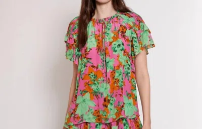 Gilner Farrar Layla Blouse In Tropical Floral In Multi