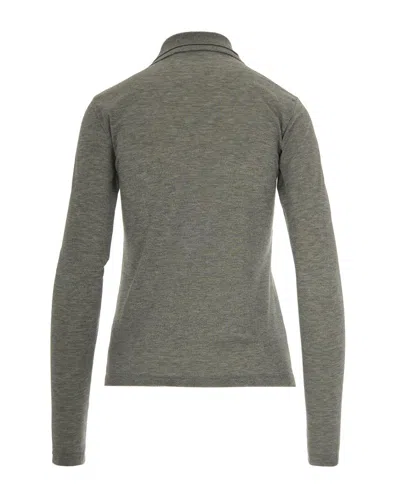 Patrizia Pepe Embroidered Polo Shirt In Gray