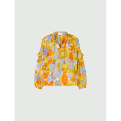 Marella Modane Printed Tassel Tie Top In Multi