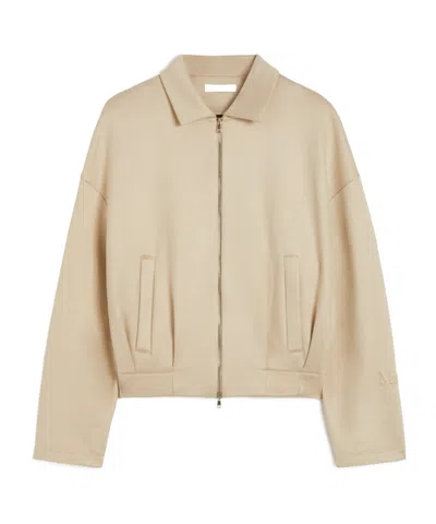 Max Mara Silk And Cotton Cropped Sweatshirt In Neutral