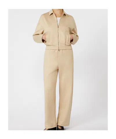 Max Mara Silk And Cotton Cropped Sweatshirt In Neutral