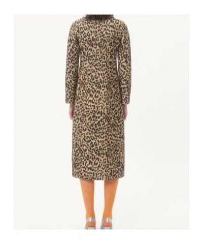 Valentino Leopard Print Double Breasted Coat With Belt In Animal Print