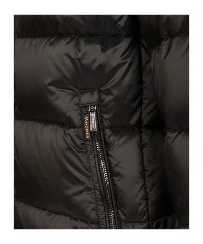 Moorer Padded Jackets With Hood And Side Pockets In Black