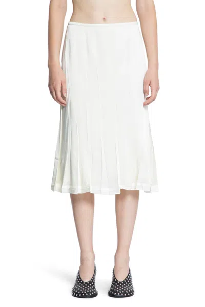 Jil Sander Envers Satin Flared Skirt In White