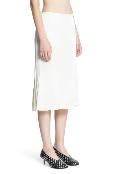 Jil Sander Envers Satin Flared Skirt In White