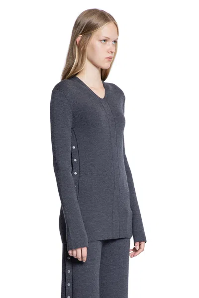 Jil Sander V-neck Wool Jumper In Gray
