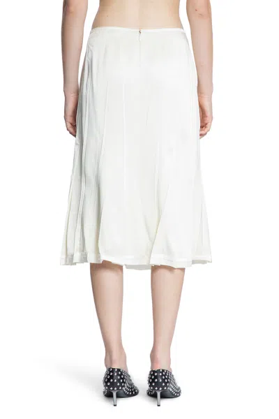 Jil Sander Envers Satin Flared Skirt In White