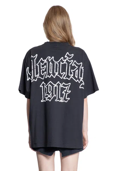 Balenciaga Blackletter Script Oversized T-shirt In Black
