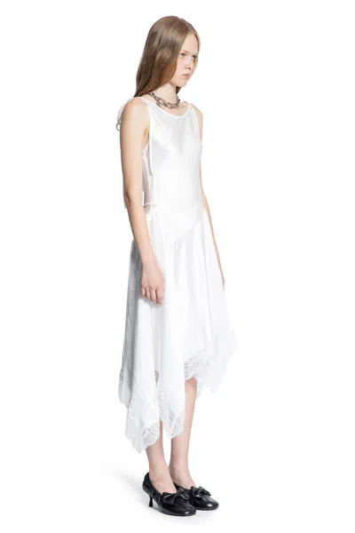 Acne Studios Asymmetric Lace-trimmed Satin Minidress In White