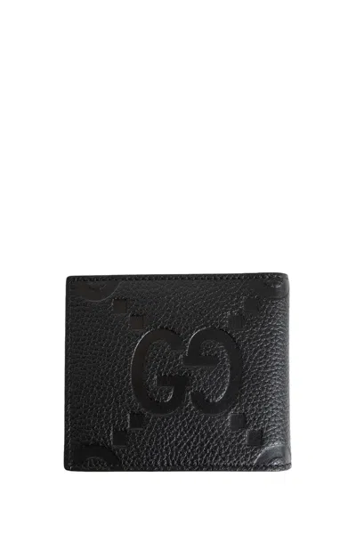 Gucci Jumbo Gg Leather Wallet In Black