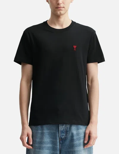 Ami Alexandre Mattiussi Ami De Coeur Black T-shirt In Black