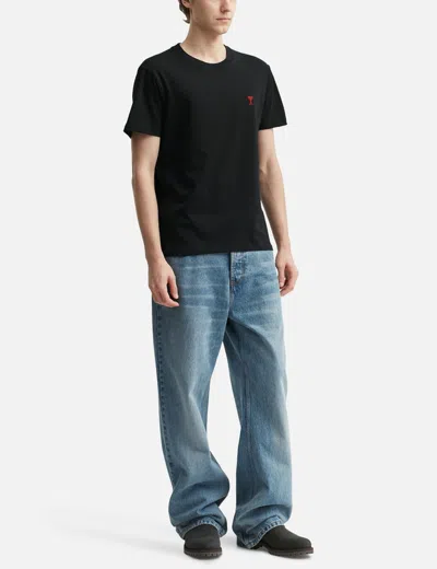 Ami Alexandre Mattiussi Ami De Coeur Black T-shirt In Black