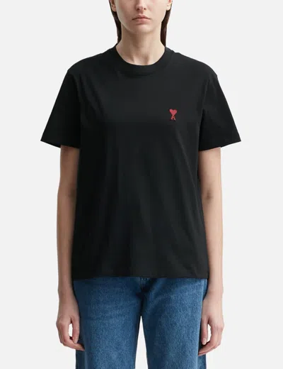 Ami Alexandre Mattiussi Ami De Coeur Black T-shirt In Black