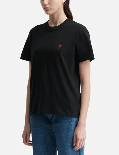 Ami Alexandre Mattiussi Ami De Coeur Black T-shirt In Black