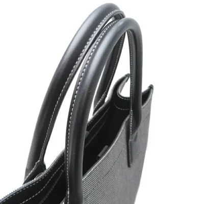 Pre-owned Burberry Gray Canvas Leather Tote Bag ()