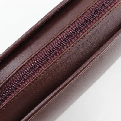 Pre-owned Cartier Must Bordeaux Red Color Wine Red Leather Clutch Bag ()