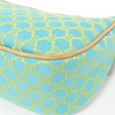 Pre-owned Celine Blue Yellow Canvas Handbag Shoulder Bag ()