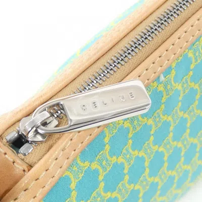 Pre-owned Celine Blue Yellow Canvas Handbag Shoulder Bag ()