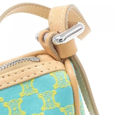 Pre-owned Celine Blue Yellow Canvas Handbag Shoulder Bag ()