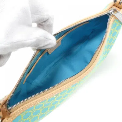 Pre-owned Celine Blue Yellow Canvas Handbag Shoulder Bag ()