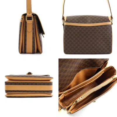 Pre-owned Celine Brown Coated Canvas Shoulder Bag ()